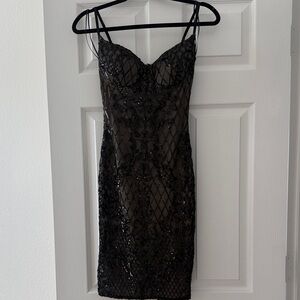 Elegant Black Sequin Dress